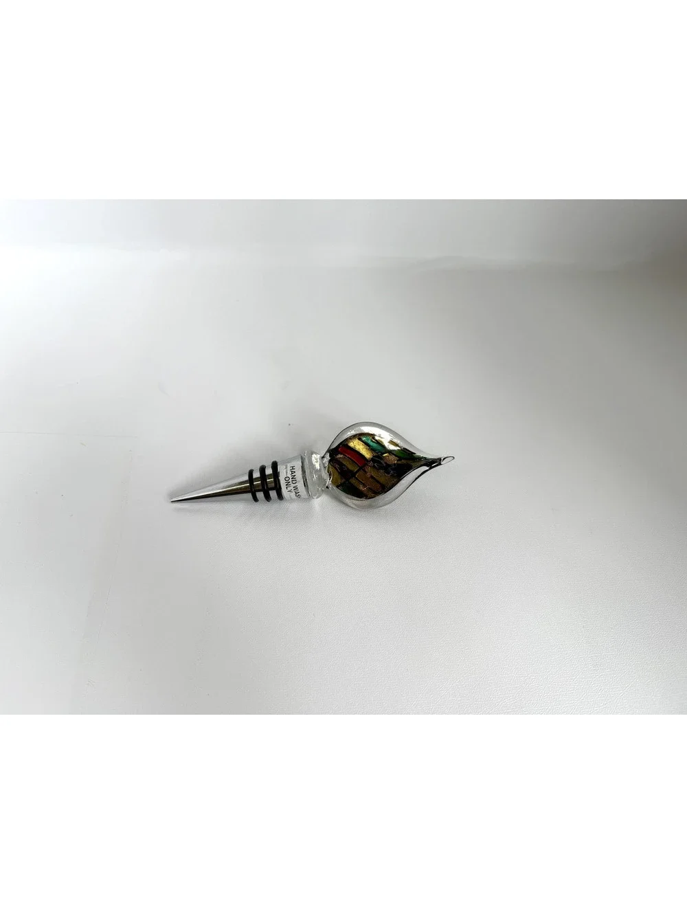 Elegant Silver and Glass Decorative Bottle Stopper